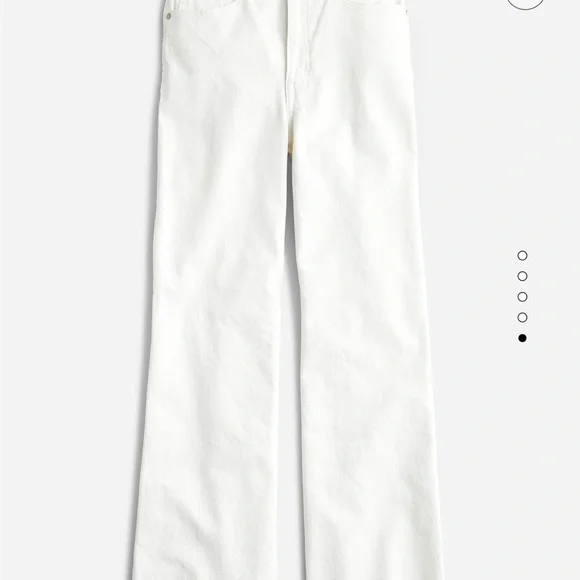 NWT J. Crew Pont Sur high waist, wide leg, white denim jeans, size 32 - Picture 3 of 14